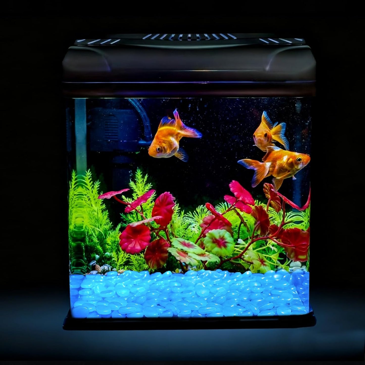 Oubest Fish Tank Rocks Glow in The Dark Pebbles for Garden Aquarium Plant PotsBonsai Walkway Driveway 100pcs Blue