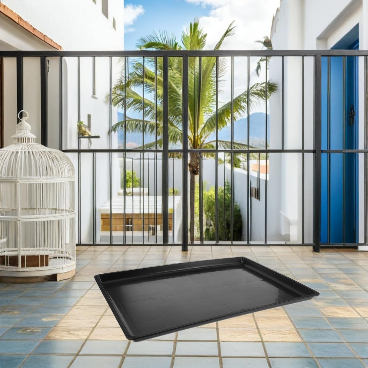 Replacement Dog Crate Pan Thick Plastic Cage Bottom Tray Leakproof Pet Tray for Bird Cage Rabbit Litter Box Indoor Waste Management 19.5X13.4 Inch