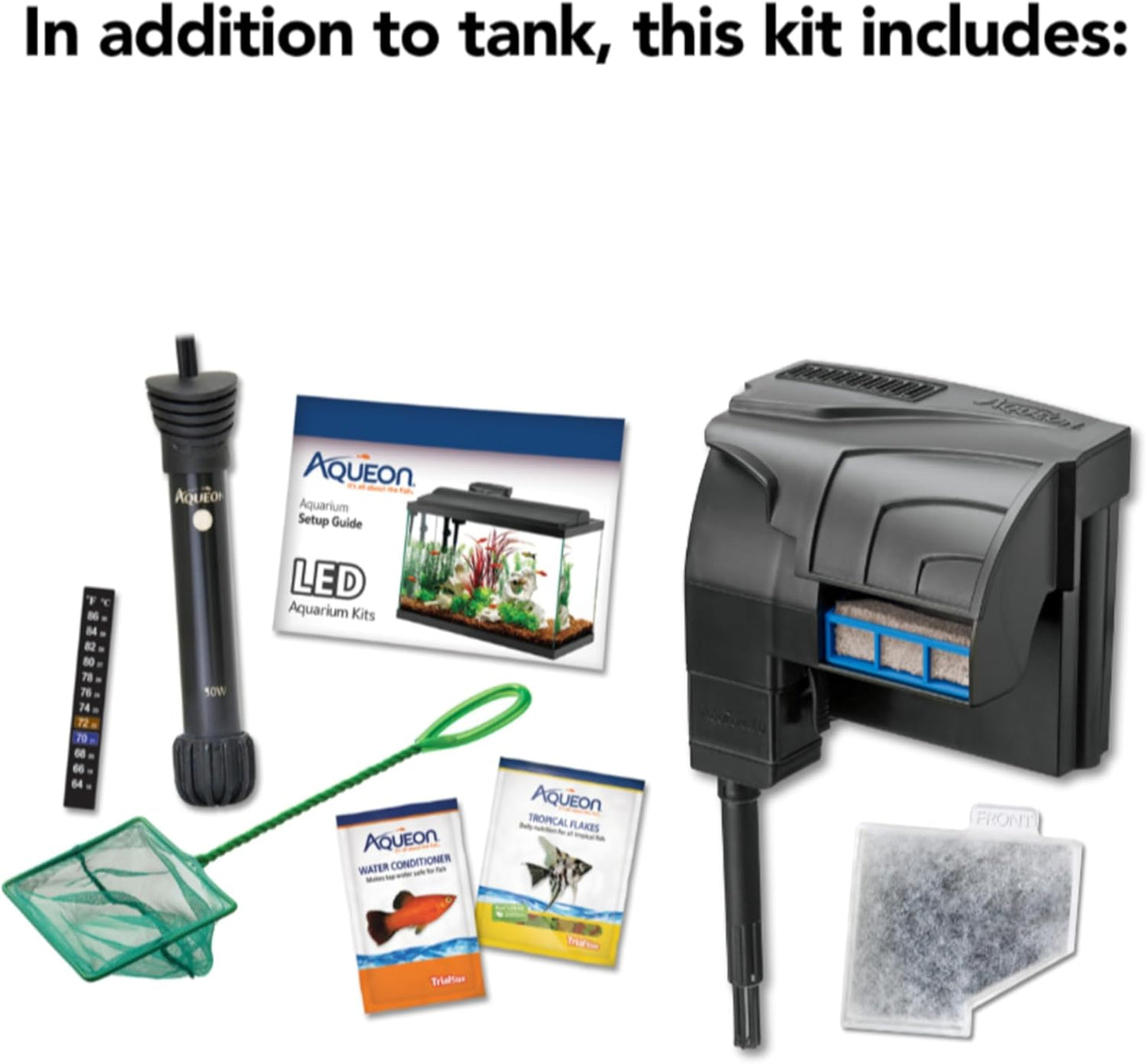 Aqueon Aquarium Fish Tank Starter Kit with LED Lighting 10 Gallon Fish Tank
