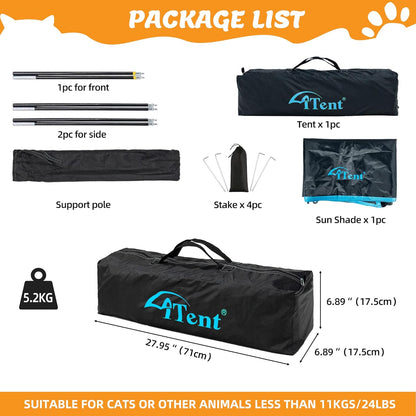 Large Catio Outdoor Cat Enclosure,2 Tier Cat Tent, Spacious, Sturdy Outdoor Catio,Portable and Foldable Playpen Play Tents for Cats Kitten and Small Animals,Two Doors Design(Patented)+3 Tunnels