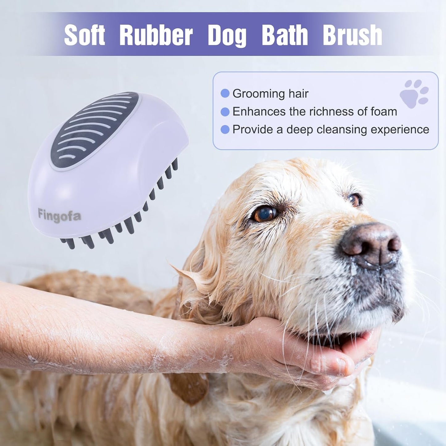 2PCS Dog Brush for Shedding and Bathing, Dog Grooming Tools Set for Short/Long Haired Dogs & Cats, Slicker Pin Hair Brush for Removing Loose Fur and Tangles, Soft Rubber Brush for Washing