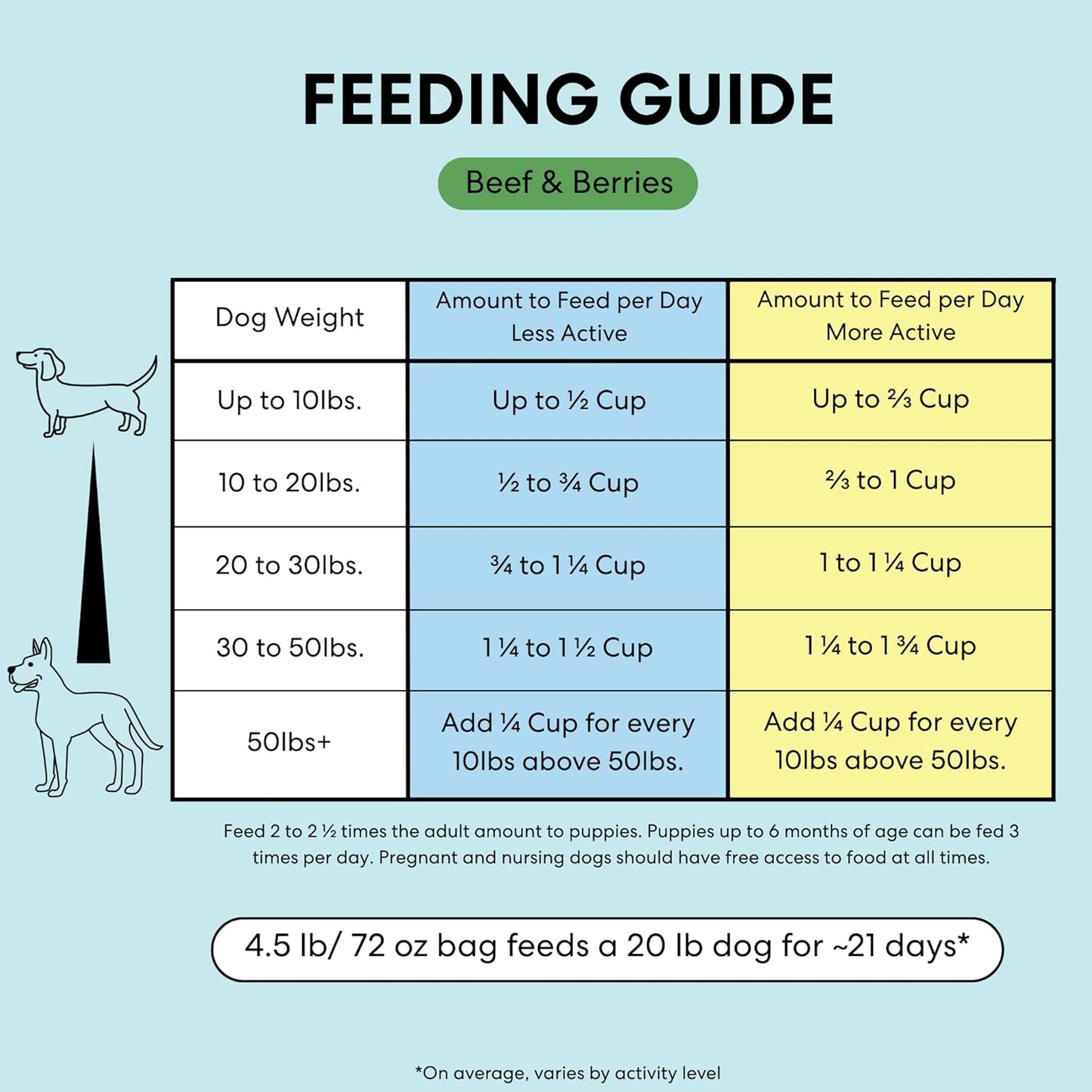 The Pets Table Air Dried Grain Free Dog Food for Dogs Large, Medium and Small | Puppy Dog Food, Adult Dog Food, Senior Dog Food | Beef & Berries 4.5 lbs / 72 oz Bag