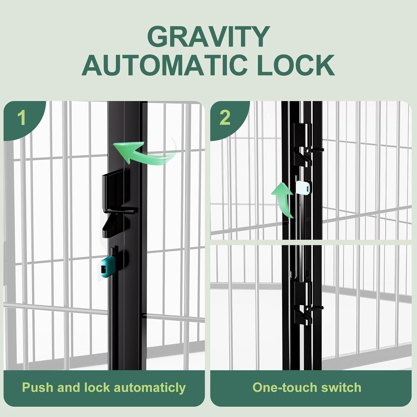 Gardner Pet Dog Playpens, 24" H 8 Panels Dog Pen Outdoor/Indoor Dog Fence Exercise Pen for Small/Medium Dogs, Foldable Pet Play Yard Gate with Gravity Automatic Lock, Pet Playpen, Black