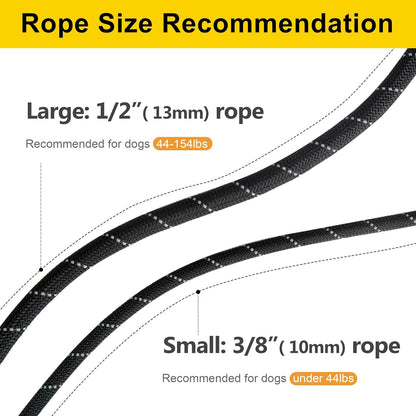Fida Durable Slip Lead Dog Leash, 6 FT x 3/8" Heavy Duty Comfortable Strong Rope Slip Lead for Small Dogs and Puppies, No Pull Pet Training Lead with Highly Reflective(3/8", Black)