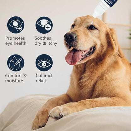 Dog Eye Drops, Cataract Drops for Dog & Cat Relieving Itching & Irritation, Gentle Daily Eye Drops for Dogs Eye Infection Treatment, Long-Lasting Relief for Dryness Pink Eyes Vision Clarity (2 X10ml)