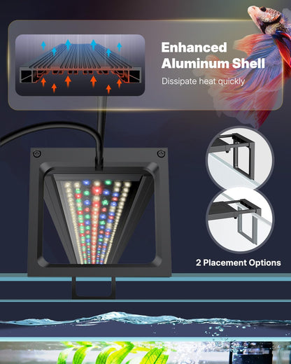 Pawfly Aquarium Light for Plants, 42 W Bluetooth Fish Tank Light, Full Spectrum Aquarium Lights for 48"-54" Fish Tanks, Extendable 24/7 LED Lights with Timer Modes & Adjustable Brightness