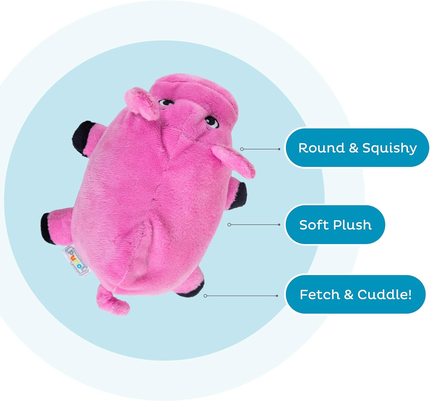 Outward Hound Fattiez Pig Plush Squeaky Dog Toy, Small