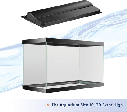 Aqueon LED Deluxe Fish Tank Aquarium Full Hood with LED Light, Black, 20 Inch