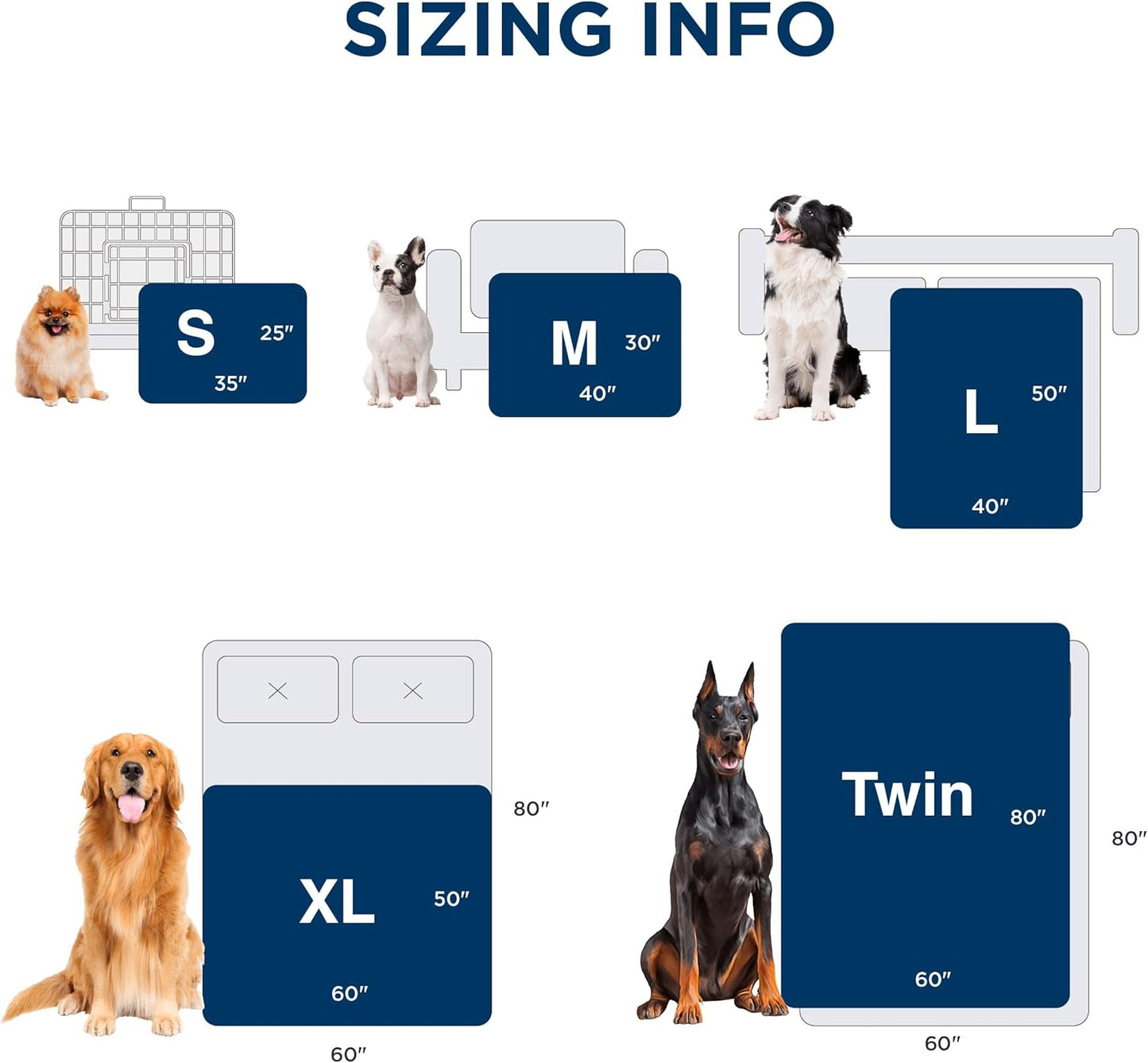 LE SURE Foldable Human Dog Bed 3 in 1 Taupe 68" with Bedsure Waterproof Dog Blankets for Large Dogs 60"x80", Brown