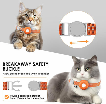 Cat GPS Tracker, Smart Cat GPS Tracker Compatible with Apple Find My App (Only iOS), No Monthly Fee, Waterproof, Breakaway Collar Included