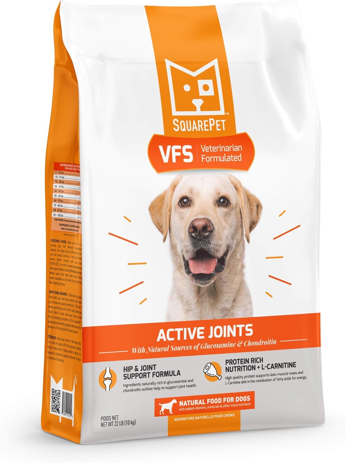 SquarePet VFS Canine Active Joints Formula, Turkey, Green Lip Mussels, Eggshell Collagen, High Protein Diet 4.4 lbs