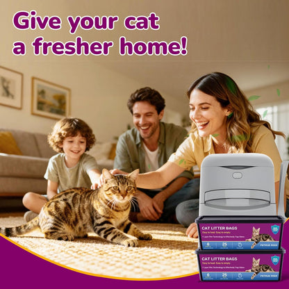 Cat Litter Refill Bags Compatible with Litter Genie Easy Roll Pail | Long-lasting Easy Roll Refill Bags 50 Count (2 Pack) | Odor Control & Plant Scented