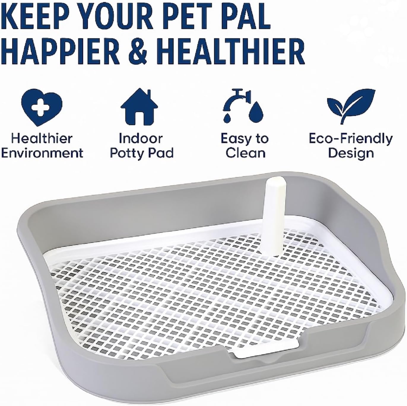 Dog Pee Pad Holder, XL Puppy Potty Training Tray, Indoor Dog Litter Box with Secure Pad Lock, Puppy Pads Holder for Small/Medium/Large Dogs, 21.6" x 17.7