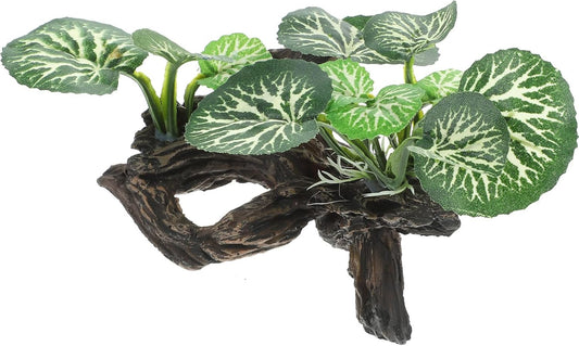 Artificial Reptile Plant Decor for Terrarium Habitat, Lifelike Fake Aquarium Plant Ornament, Sturdy Plastic Reptile Tank Decoration for Lizards and Amphibians