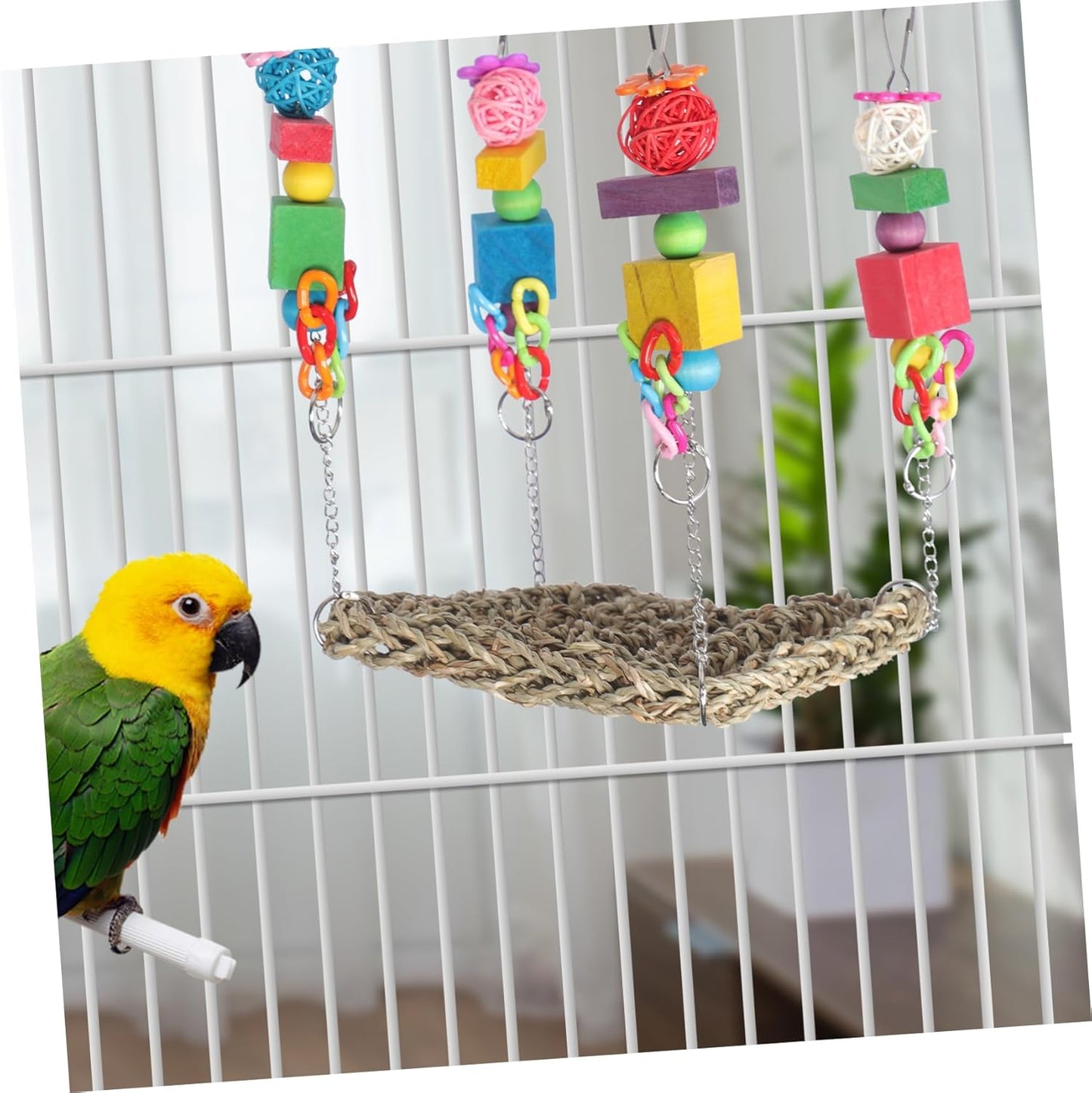Parrot Swing Toy Bird Toys for Cage Parrot Hammock Nest Bed Bird Resting Nest