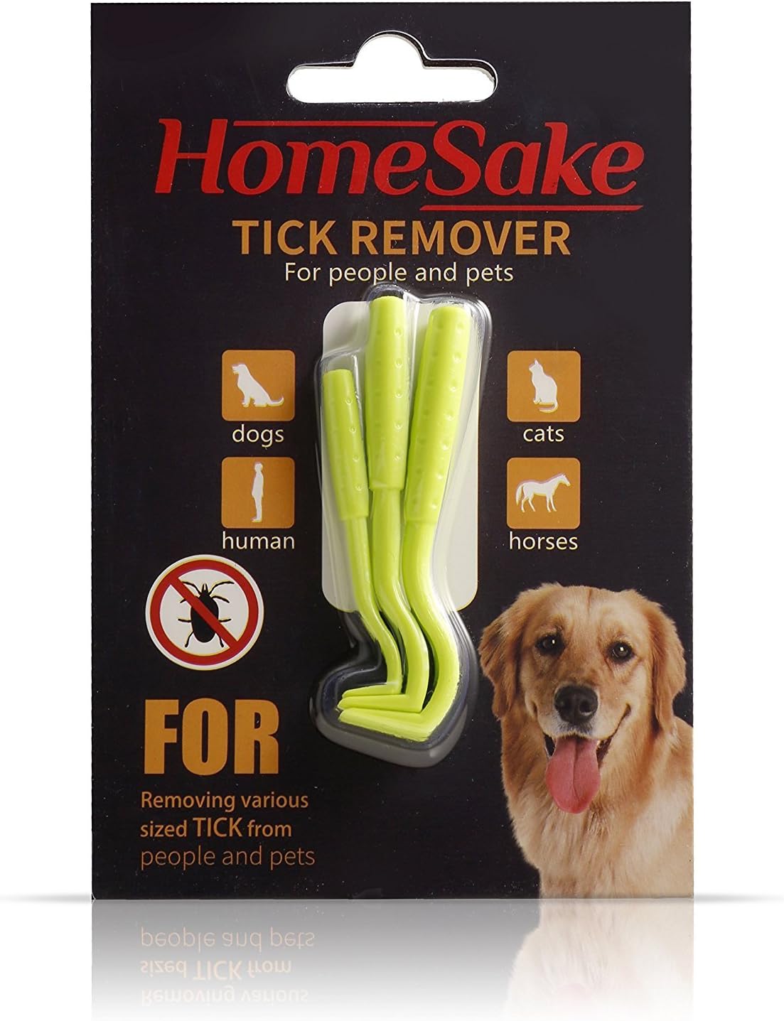 Homesake Tick Removal Tool for Dogs, Cats and Humans | Ultra-Safe Tick Twister | Removes Entire Head & Body | Pain-Free Ticks Remover | 100% Chemical-Free Tick Control Products | 1 Pack of 3