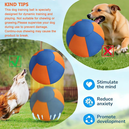 18" Herding Ball for Dogs | Jolly Ball for Horses & Large Dogs | Dog Agility Equipment | Interactive Dog Ball with Cover & Hand Pump (Orange&Blue)
