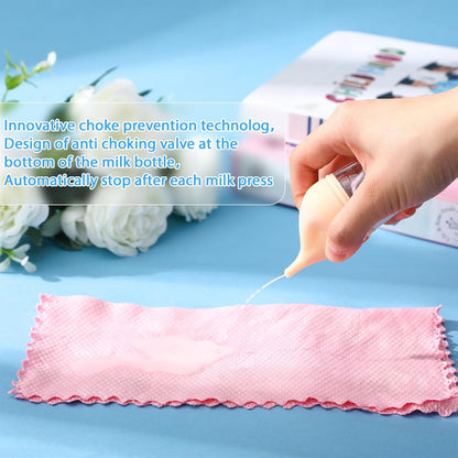 2 Pcs Kitten Bottles for Nursing, 20 ml Kitten Bottle Feeding Kit with 4 Pcs Replaceable Silicone Nipples Puppy Milk Replacer, Anti-Choking Feeder Design, Blue and Yellow for Newborn Pets