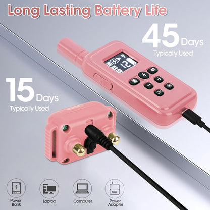 Cat Shock Collar Smallest Cat Training Collar with Remote 2000ft Range Electric Cats Bark Collar with Shock, Vibration, Beep 3 Modes to Stop Meowing, Waterproof, Rechargeable,Pink