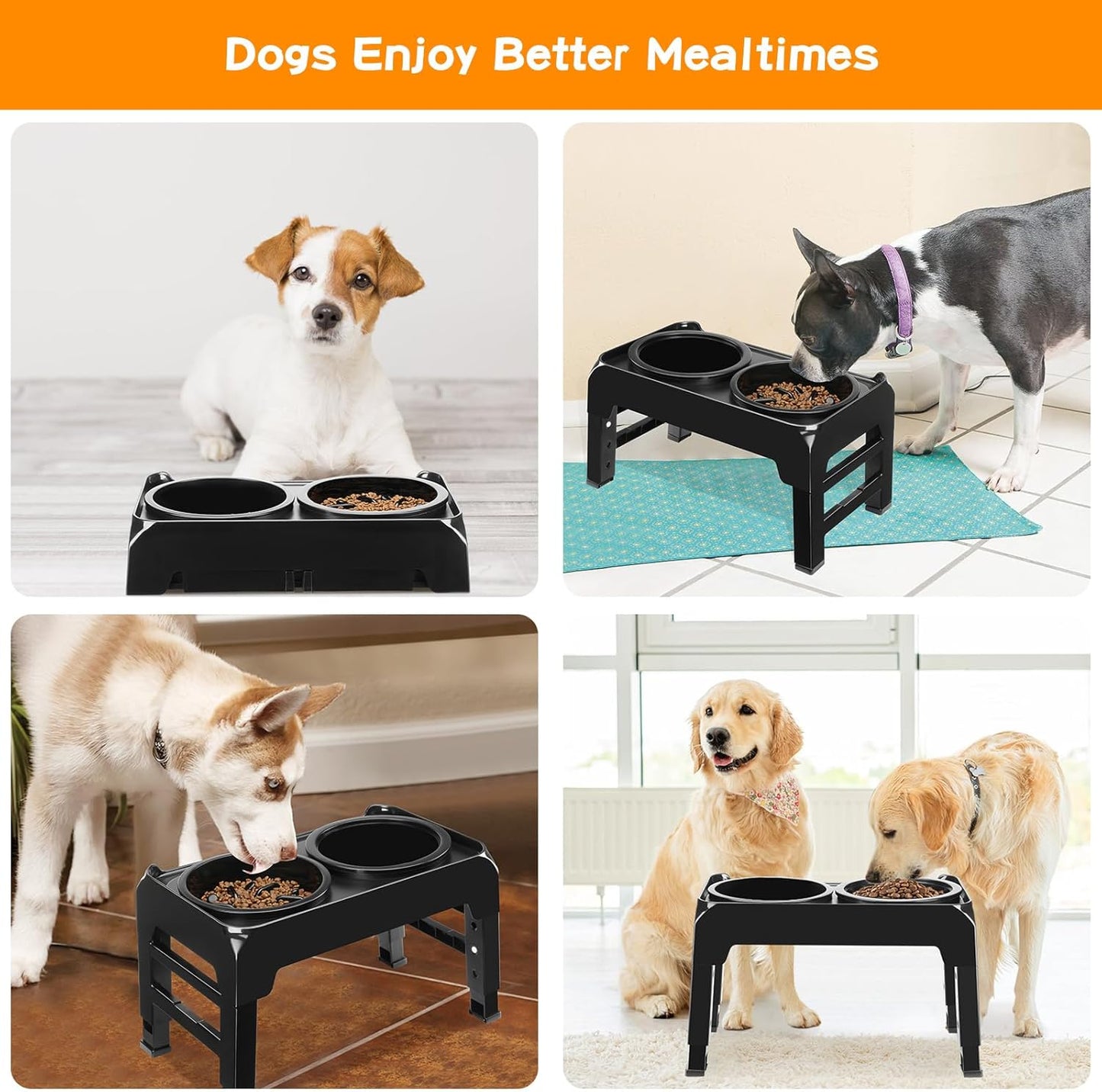 COMESOON Slow Feeder Dog Bowl, Slow Down Eating Anti-Choking Bloat Stop Maze Design Dog Dishes Fit for COMESOON Bowl Stand DB-G03/DB-B03, Black