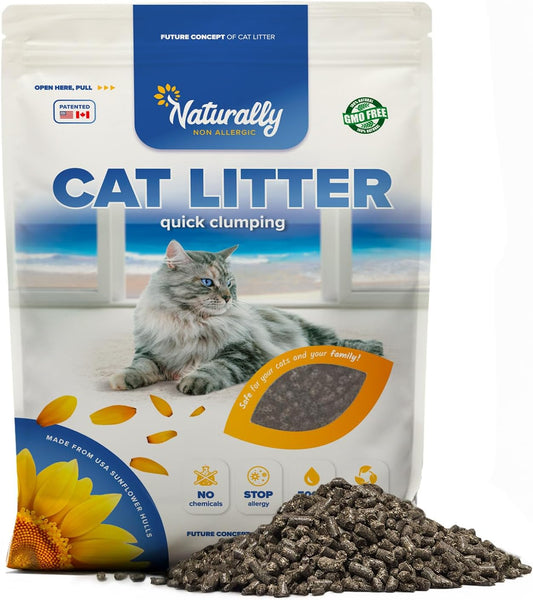 Cat Litter, Quick Clumping, 11 lb, 100% Natural Sunflower Hulls, Sunflower Scent (Pack of 1)