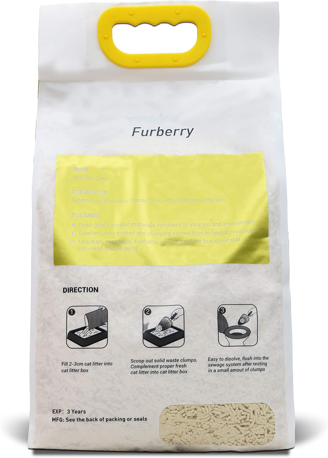 Natural Soy Litter, Tofu Cat Litter - Clumping, Flushable, Ultra Absorbent and Fast Drying - Zero Dust, Low Tracking - Unscented, 2 Pack