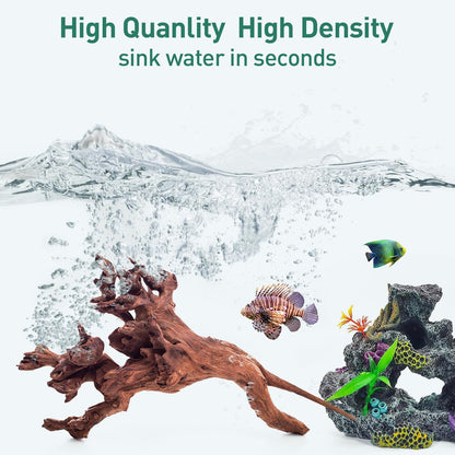 WDEFUN Natural Driftwood for Aquarium Decor, 2-Piece 10''-14'' Large Driftwood for Decorations on Fish Tank, Reptiles Bearded Dragon Accessories or Air Plants