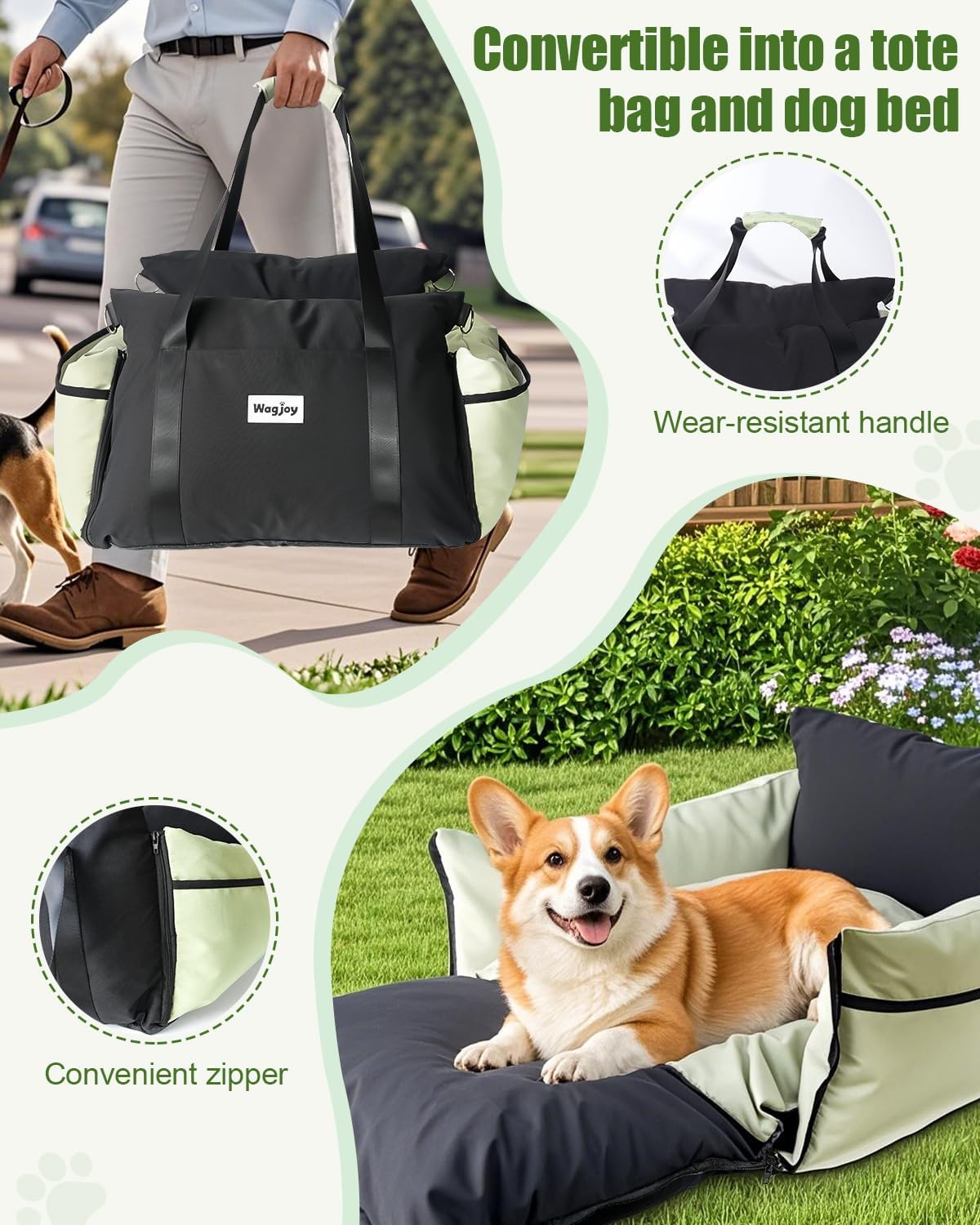 Dog Car Seat Booster for Small Dogs – Harness-Compatible Pet Travel Accessory, Portable Travel Bed & Carrier Bag, Easy Install, Machine Washable Dog Bed