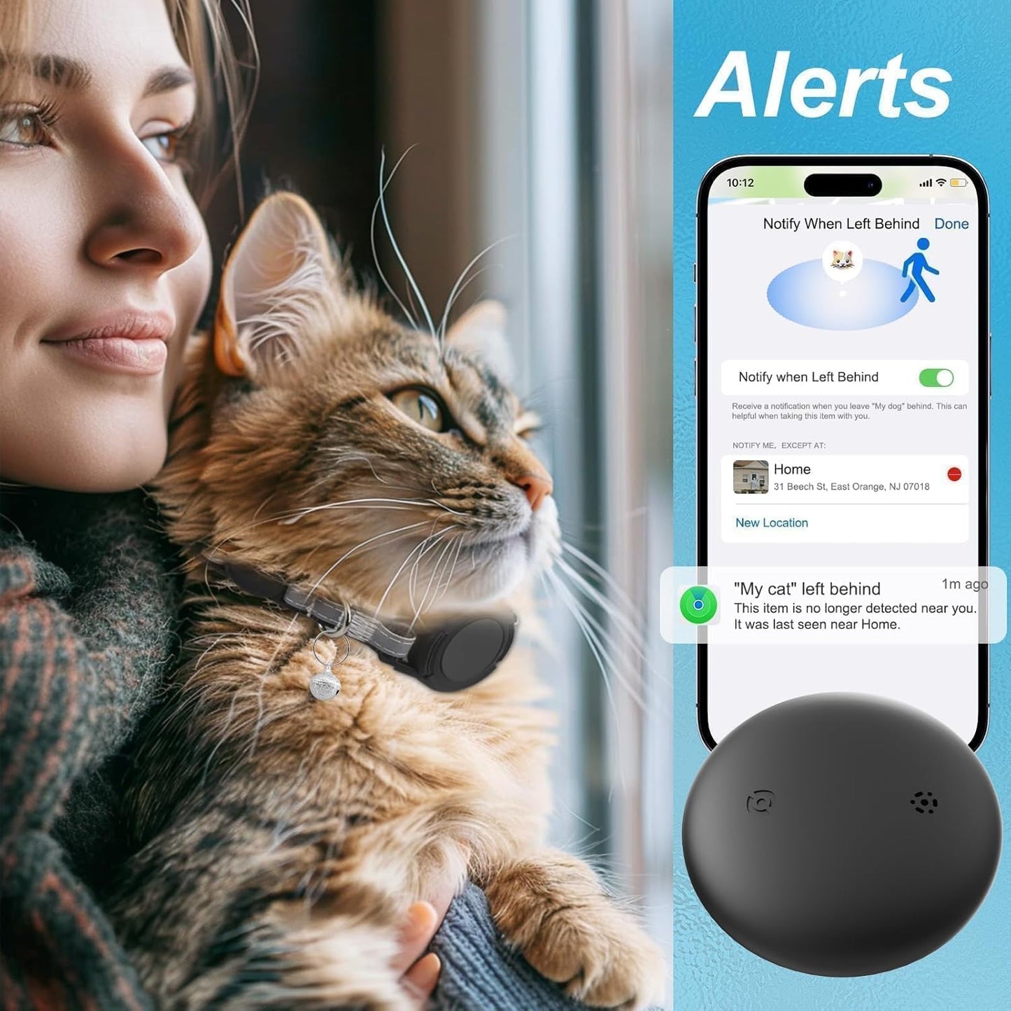 GPS Tracker for Cats, Mini GPS Cat Tracker, Smart Pet Activity Tracker, No Monthly Fee, Compatible with Apple Find My(iOS Only), Anti-Lost, Finder Tag for Vehicles, Pets, Kids, Items Gift (1 Pack)