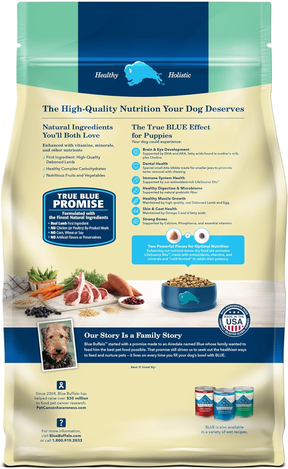 Blue Buffalo Life Protection Formula Puppy Dry Dog Food with DHA and ARA, Made with Natural Ingredients, Lamb & Oatmeal Recipe, 5-lb Bag