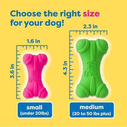 Hartz DuraPlay Bone Squeaky Latex Dog Toy for Medium Breeds, 3 Pack