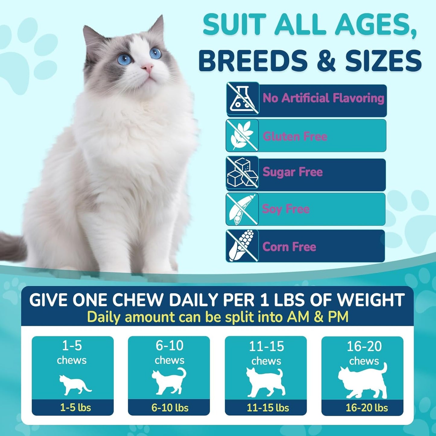 Cat Calming Treats, 500 Crunchy & Creamy Calming Chews for Cats, Natural Calming Cat Treats to Manage Stress & Anxiety, Tasty Calm Chews Supplement, Chicken Flavor