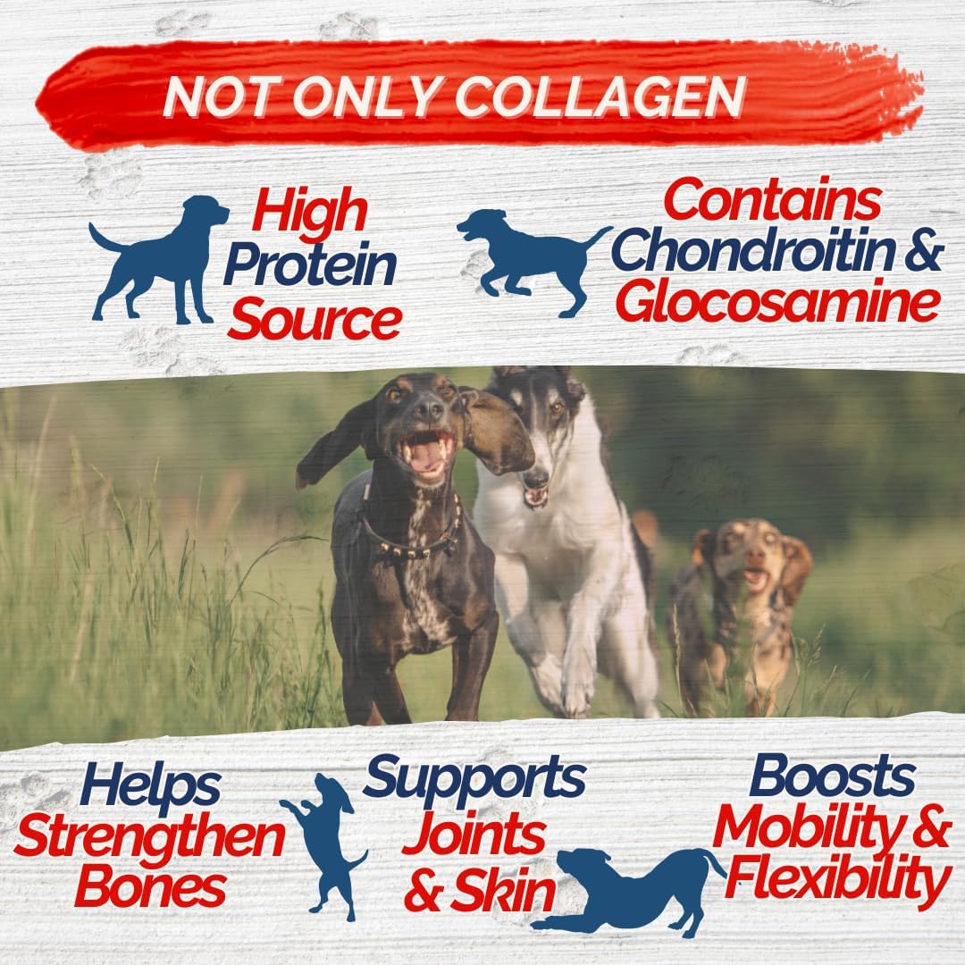 Braided Collagen Sticks for Dogs 10 Pack - 6 Inches - Long-Lasting Alternative to Bully Sticks, Rawhide-Free Collagen Chews w/Chondroitin & Glucosamine for Joint Support & Dental Health