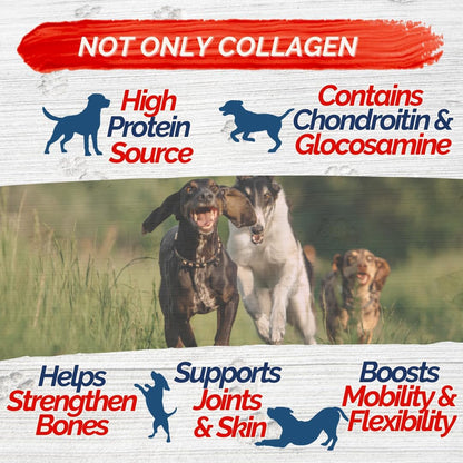 Braided Collagen Sticks for Dogs 10 Pack - 6 Inches - Long-Lasting Alternative to Bully Sticks, Rawhide-Free Collagen Chews w/Chondroitin & Glucosamine for Joint Support & Dental Health