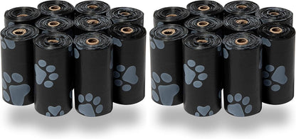 Best Pet Supplies Dog Poop Bags for Waste Refuse Cleanup, Doggy Roll Replacements for Outdoor Puppy Walking and Travel, Leak Proof and Tear Resistant, Thick Plastic - Black, 150 Bags (Pack of 2)