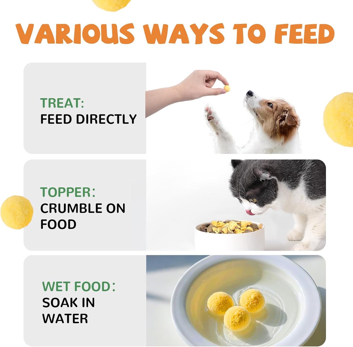 PAWUP Freeze Dried Quail Egg Yolk Pet Treats, Freeze-Dried Pet Food for Dogs, Cats, Pure Fresh Ingredient, 4.2 oz, Rawhide Free, Gluten&Grain Free