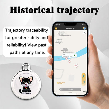 GPS Tracker for Dogs & Cats, No Subscription & No SIM Card, 365-Day Extra Long Battery Life, Real-Time Alerts & Historical Routes, Mini Waterproof Drop-Proof Pet Locator, Compatible with Android & iOS