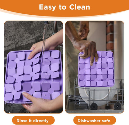 2 Pcs Silicone Snuffle Lick Mat for Dogs, 8 x 8 Inch with Suction Cups, Slow Feeder Puzzle Toy for Mental Stimulation Anxiety Relief, Blue & Purple