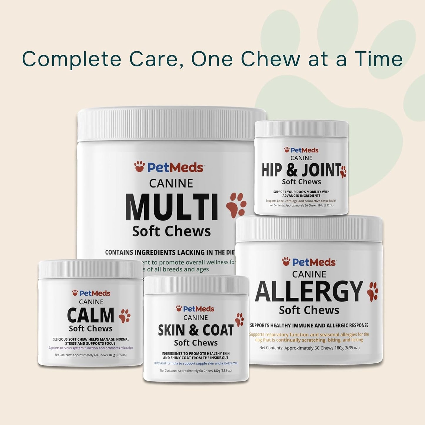 PetMeds Multivitamin Supplement for Dogs - Daily Vitamin with Kelp, Spirulina, Ashwagandha, Glucosamine & Probiotics for Immune, Joint, Skin & Gut Health - Beef & Sweet Potato Flavor - 60 Soft Chews