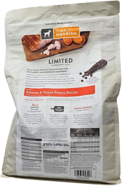 SIMPLY NOURISH Puppy Salmon and Sweet Potato Dry Dog Food, 4 Pound Bag