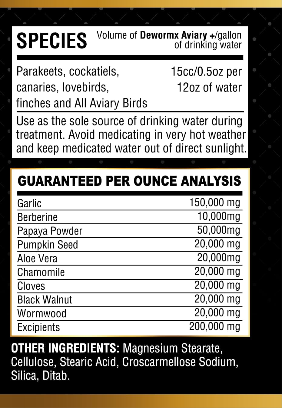 Farmalab DEWORMX Liquid Extra Strength 2oz 8oz Budgies, Parakeet, Finches, Lovebirds Small Caged Birds para periquitos, cacatillos, cotorras, Canarios, guacamayos, Quakers y Aves (Aviary 8oz)