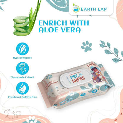 100% Biodegradable Premium Pet Wipes | Grooming Wet Wipes for Dogs, Cats, Puppies & Small Pets | Dry Bathing, Grooming Paws, Body, Ears and Butt, Fragrance-Free 1200 Count (100 * 12 Pack)