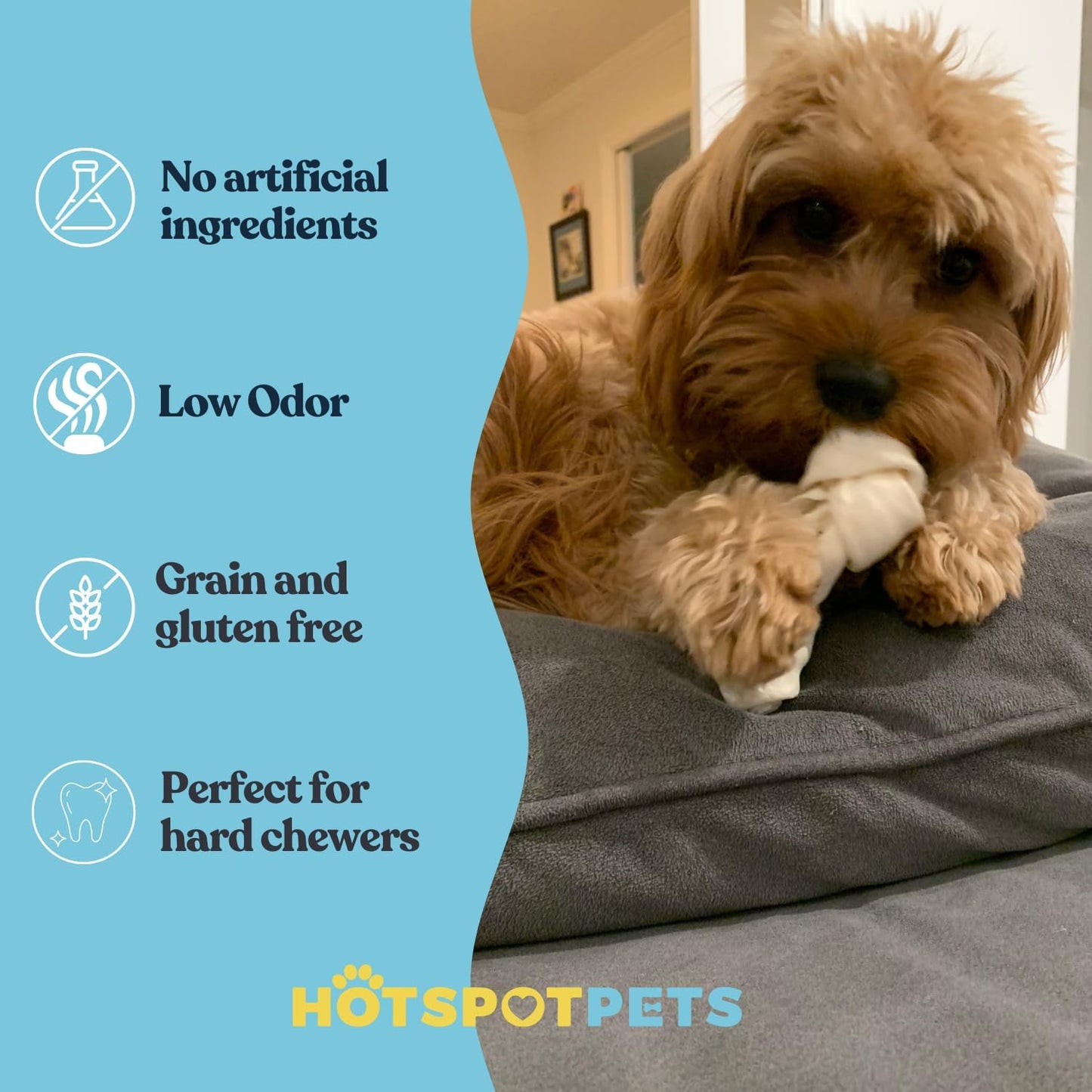 hotspot pets 4-5 Inch Rawhide Dog Chew Bones - Choice of 10, 20, 30 Packs - from Grass Fed Brazilian Cows - Promotes Dental Hygiene and Good Behavior (20 Pack)