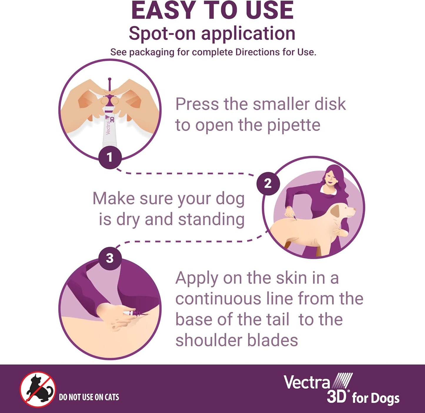 Vectra 3D for Dogs Flea, Tick & Mosquito Treatment & Prevention for Extra Small Dogs (5-10 lbs), 3 month supply
