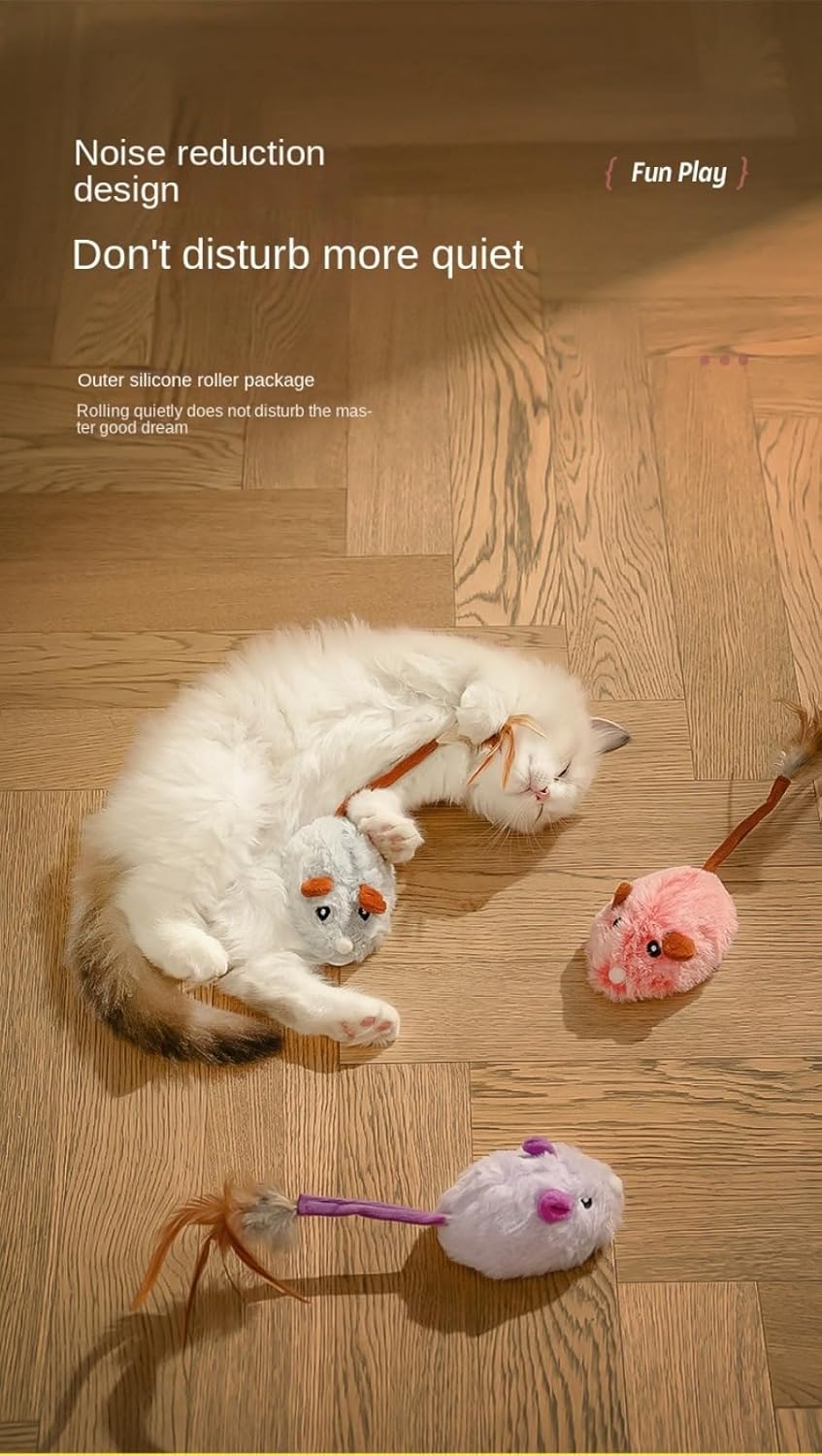 Remote Control Cat Toy, Automatic & RC Interactive Mouse with 3 Speeds, Active Play for Cats on Hard Floors, USB Rechargeable