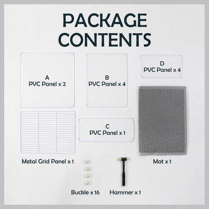 MEEXPAWS Litter Box Enclosure Splash Guard, Top Entry Cat Litter Box Shield with Slot Design Metal Grate, Dog Proof Privacy Screen Cover with Mat, Large White (24.8x16.8x23.6 Inch)