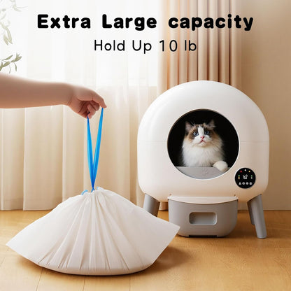 40-Pack Heavy Duty Cat Litter Box Liners for Fsitego & Fumoi Self-Cleaning Litter Boxes, Extra Thick Automatic Litter Box Bags, with Drawstring and Leakproof Cat Litter Bags