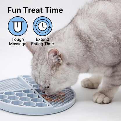 Pet Licking Mat Set with Suction Cups & Can Lid for Dogs and Cats, Food-Grade Silicone Slow Feeding Puzzle Toy, Non-Slip Dog Treat Mat for Anxiety & Boredom Relief (Mint Green)