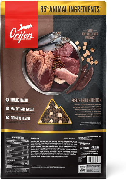 ORIJEN Wild Reserve Dry Dog Food Farm-Raised Beef & Lamb Recipe 20lb Bag