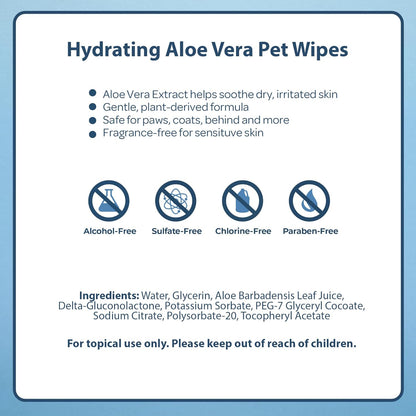 Best Pet Supplies Pet Wipes for Dogs - Dog Wipes Cleaning Deodorizing, for Coats, Ears, Paws - Hydrating, Aloe Vera